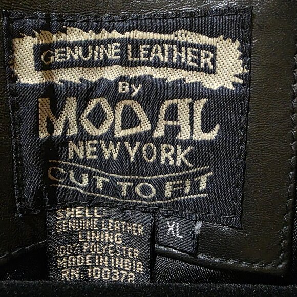 Vintage Modal New York Men's Black Genuine Leather Lined Vest w/ Pockets SZ XL - Picture 4 of 14